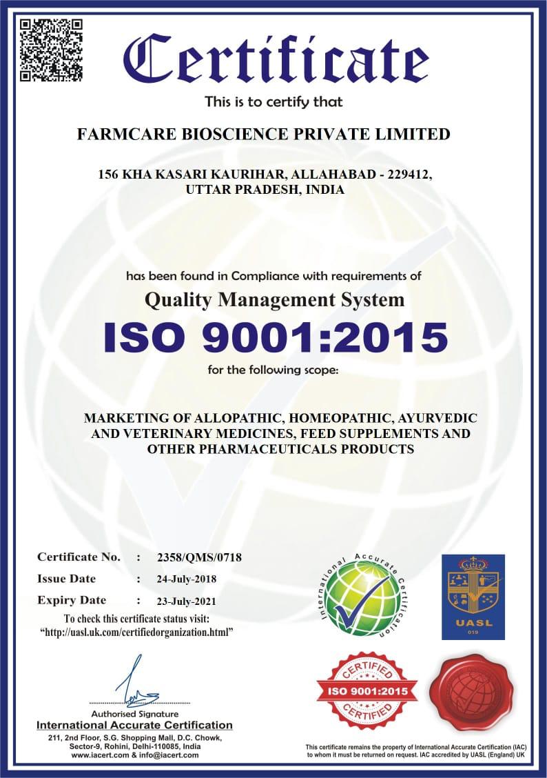 ISO 9001:2015 Certificate